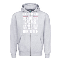 Heather Grey gift for badass house manager Zipper Hoodie - DesigneFamous