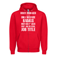 Red gift for badass house manager Zipper Hoodie - DesigneFamous