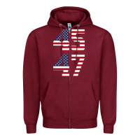 Burgundy 4547 Zipper Hoodie - DesigneFamous