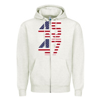 Oatmeal Heather 4547 Zipper Hoodie - DesigneFamous