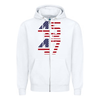 White 4547 Zipper Hoodie - DesigneFamous