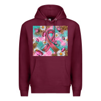 Burgundy Breast Cancer Ribbon Stethoscope Premium Hoodie - Artiststas