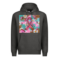 Charcoal Heather Breast Cancer Ribbon Stethoscope Premium Hoodie - Artiststas