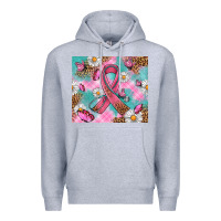 Heather Grey Breast Cancer Ribbon Stethoscope Premium Hoodie - Artiststas