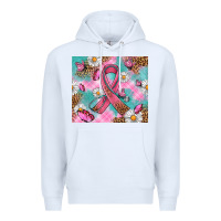 White Breast Cancer Ribbon Stethoscope Premium Hoodie - Artiststas