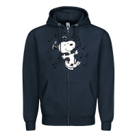 Navy dancing dog Zipper Hoodie - DesigneFamous