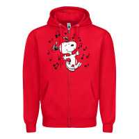 Red dancing dog Zipper Hoodie - DesigneFamous