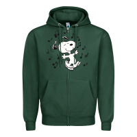 Sports Green dancing dog Zipper Hoodie - DesigneFamous