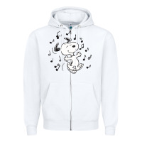 White dancing dog Zipper Hoodie - DesigneFamous