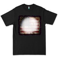 Black America Wood Flag with bBeach Effect Premium Tee - CowCowDesign
