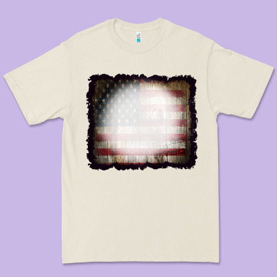 America Wood Flag With Bbeach Effect Premium Tee Designed By Cowcowdesign