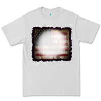 Dove Grey America Wood Flag with bBeach Effect Premium Tee - CowCowDesign