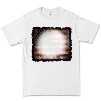 White America Wood Flag with bBeach Effect Premium Tee - CowCowDesign