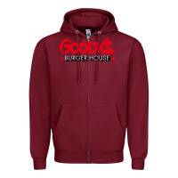 Burgundy goody's burger house Zipper Hoodie - DesigneFamous