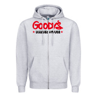 Heather Grey goody's burger house Zipper Hoodie - DesigneFamous