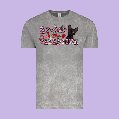 My Cat Is My Valentine Vintage Tee Designed By Fadigitalartstudio