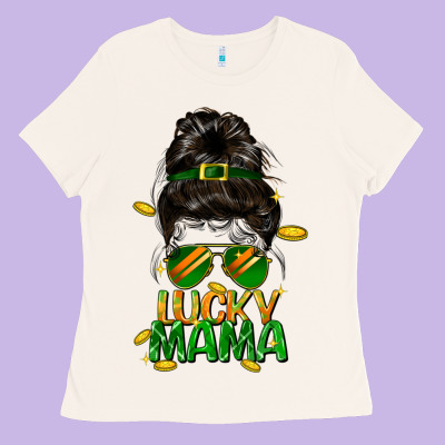 Lucky Mama St. Patricks Day Ladies Tee Designed By Fadigitalartstudio