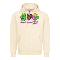 Sandshell peace love mardi gras Zipper Hoodie - JahusDesignShop