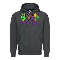 Smoke peace love mardi gras Zipper Hoodie - JahusDesignShop