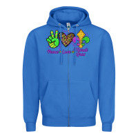 True Royal peace love mardi gras Zipper Hoodie - JahusDesignShop