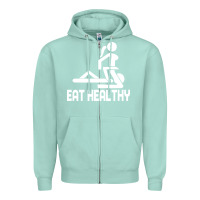 Seafoam eat healthy Zipper Hoodie - DesigneFamous