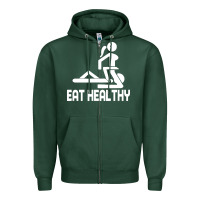 Sports Green eat healthy Zipper Hoodie - DesigneFamous