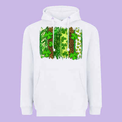 St Patrick's Day Brushstrokes Heavyweight Hoodie Designed By Ranaportraitstore