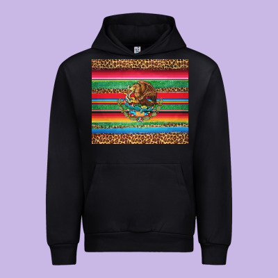 Serape Leopard Mexican Urban Hoodie Designed By Jasminsmagicworld