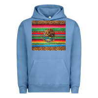 Pigment Pebble Blue serape leopard mexican Urban Hoodie - Jasminsmagicworld