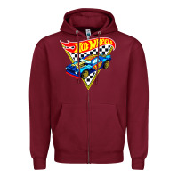 Burgundy hot car Zipper Hoodie - DesigneFamous