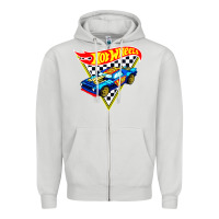 Dove Grey hot car Zipper Hoodie - DesigneFamous