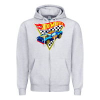 Heather Grey hot car Zipper Hoodie - DesigneFamous