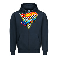 Navy hot car Zipper Hoodie - DesigneFamous