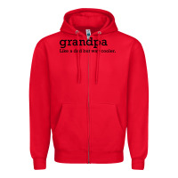 Red grandpa Zipper Hoodie - DesigneFamous