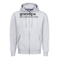 Heather Grey grandpa Zipper Hoodie - DesigneFamous