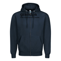 Navy grandpa Zipper Hoodie - DesigneFamous