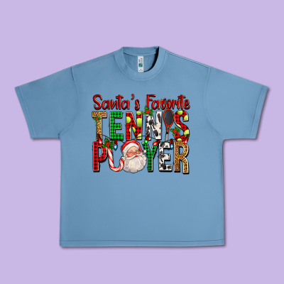 Santa's Favorite Tennis Player For Christmas Urban Heavy Tee Designed By Fadigitalartstudio