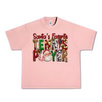 Salmon Santa's Favorite Tennis Player For Christmas Urban Heavy Tee - FaDigitalArtStudio