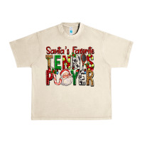 Sandshell Santa's Favorite Tennis Player For Christmas Urban Heavy Tee - FaDigitalArtStudio