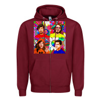 Burgundy workaholics Zipper Hoodie - DesigneFamous