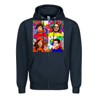 Navy workaholics Zipper Hoodie - DesigneFamous