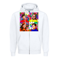 White workaholics Zipper Hoodie - DesigneFamous