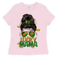 Bubblegum Pink lucky mama St. Patricks Day Ladies Tee - FaDigitalArtStudio