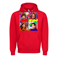 Red workaholics Zipper Hoodie - DesigneFamous