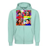 Seafoam workaholics Zipper Hoodie - DesigneFamous