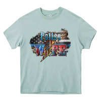 Arona Police wife lightning bolt 4th of july Heavy Core Tee - HowdyJamesFarm