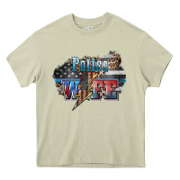 Police Wife Lightning Bolt 4th Of July Heavy Core Tee | Teevron