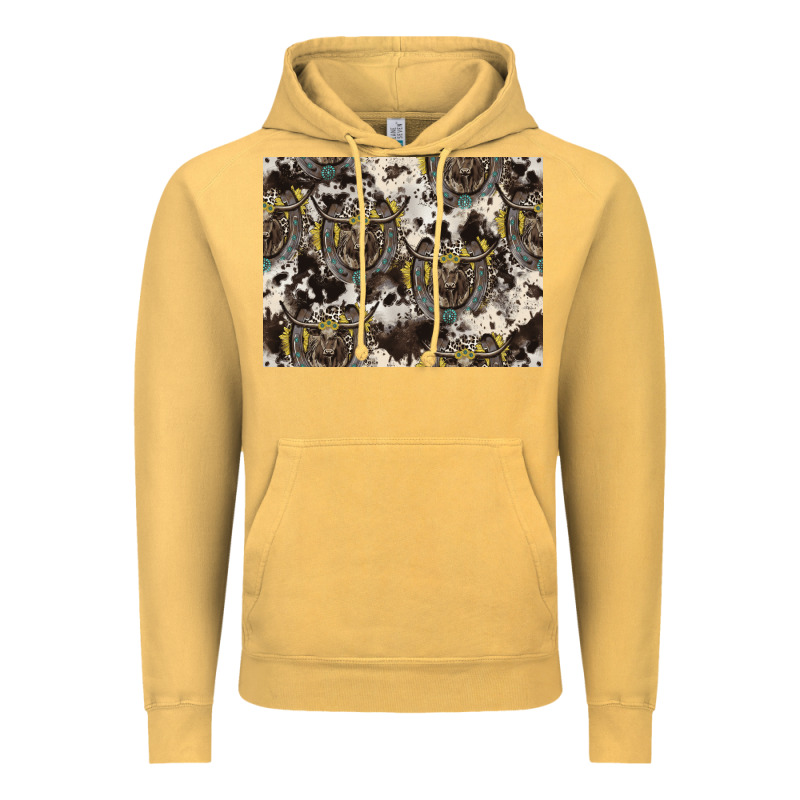 Longhorn Pattern Vintage Hoodie by CowhideDigitalArt | Teevron