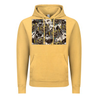 Vintage Mustard Longhorn Pattern Vintage Hoodie - CowhideDigitalArt