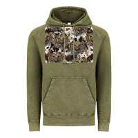 Vintage Olive Longhorn Pattern Vintage Hoodie - CowhideDigitalArt